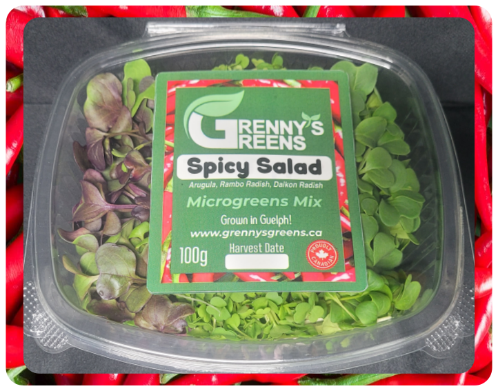 Spicy Salad Microgreens - 100g Clamshell